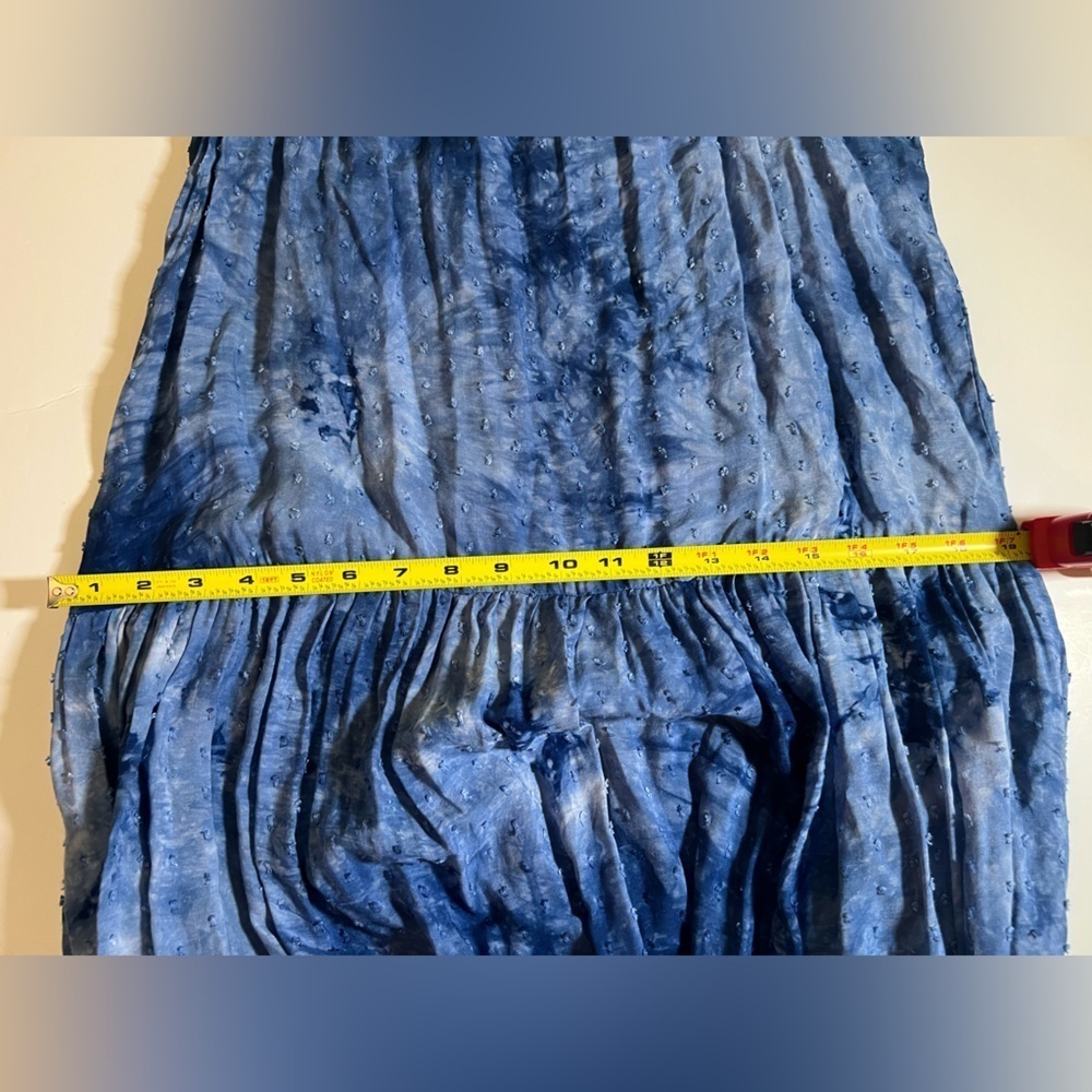 NWT BB Dakota blue tie-dye ruffle tiered maxi dress sz S fairy boho hippie - Picture 11 of 12